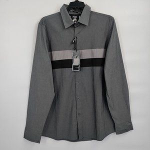 Fried Denim Polo Long Sleeve Slim Fit Charcoal Size Small